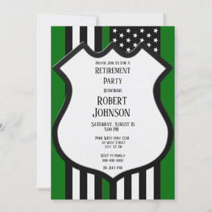 Thin Green Line Retirement Invitation