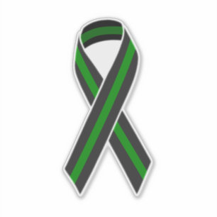 Thin Green Line Ribbon Sticker