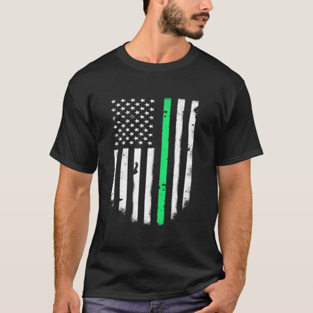Thin Green Line Usa American Flag Jacket Top (Front)