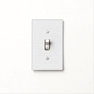 Thin Grey Chevron Light Switch Cover