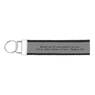 Thin Grey Line Matthew 5:9 Wrist Keychain