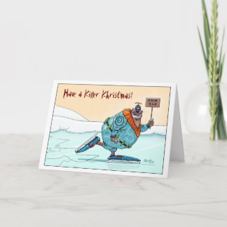 Thin Ice Khristmas Kard Holiday Card