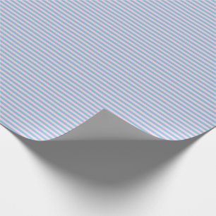 Thin Light Blue and Light Pink Stripes Wrapping Paper