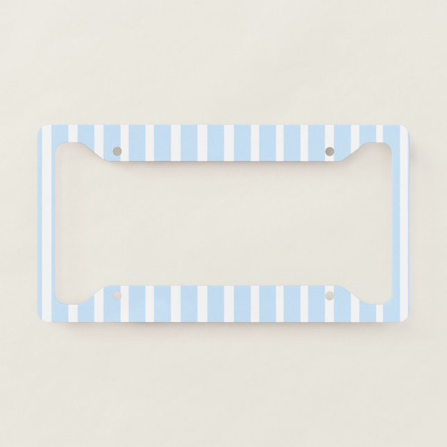 Thin Light Blue Stripes License Plate Frame (Front)