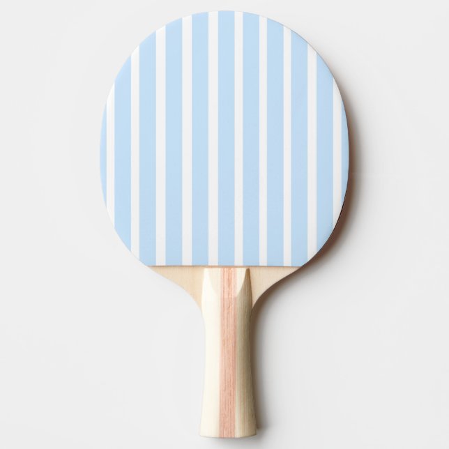 Thin Light Blue Stripes Ping Pong Paddle (Front)