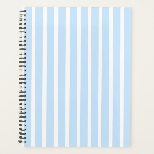 Thin Light Blue Stripes Planner (Front)