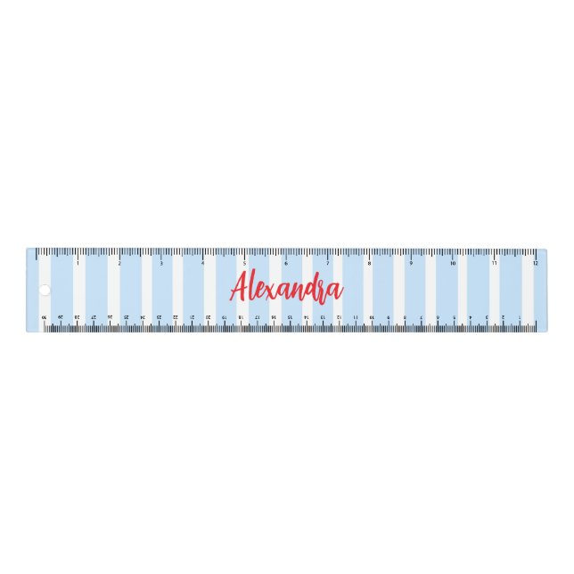 Thin Light Blue Stripes Ruler (Front)