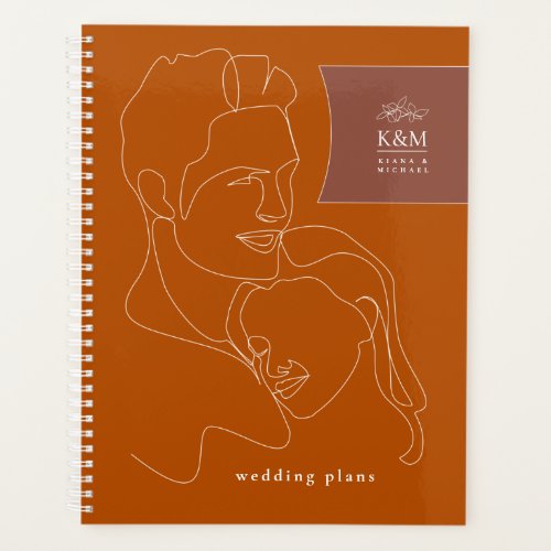 Thin Line Couple Wedding Paprika Red ID919 Planner