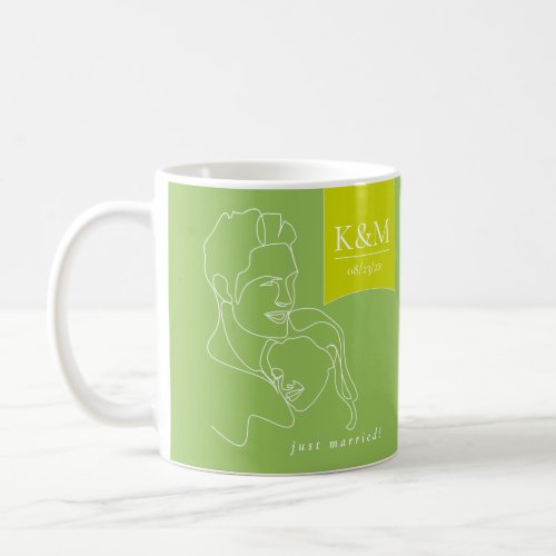 Thin Line Couple Wedding Spring Green ID919 Coffee Mug