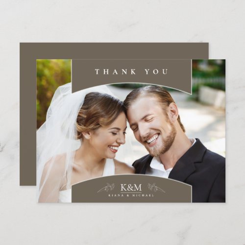 Thin Line Minimalist Thank You Photo Ash ID919 Postcard