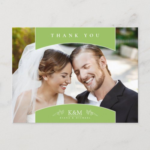 Thin Line Minimalist Thank You Photo Spring ID919 Postcard