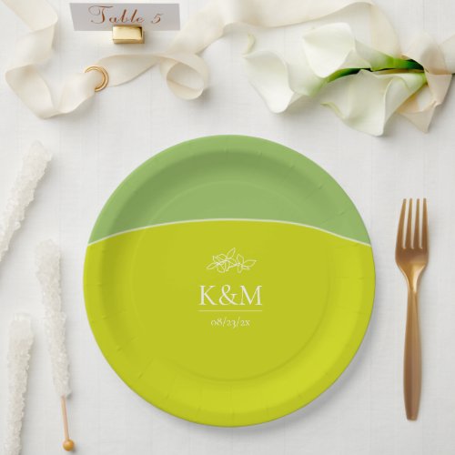 Thin Line Minimalist Wedding AppleSpring ID919 Paper Plates