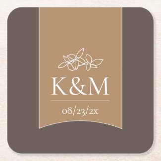 Thin Line Minimalist Wedding Chocolate Brown ID919