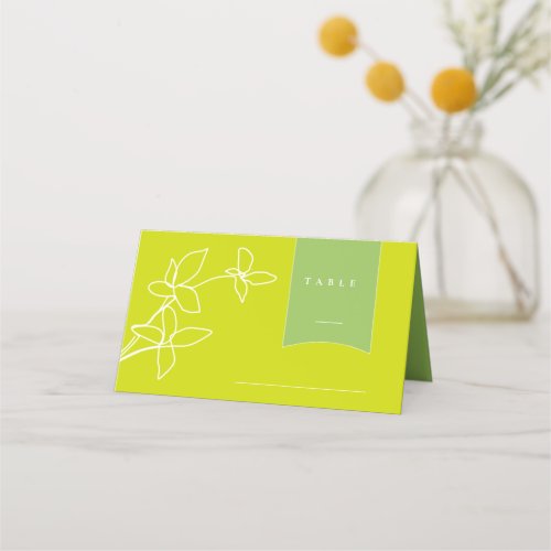 Thin Line Minimalist Wedding Floral Apple ID919 Place Card