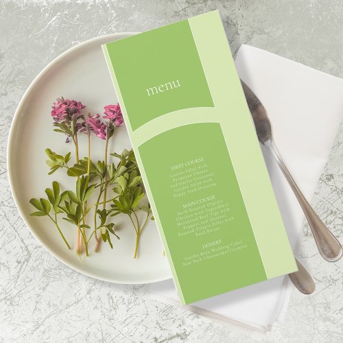 Thin Line Minimalist Wedding Menu Celery ID919