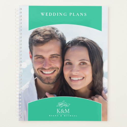 Thin Line Minimalist Wedding Photo Teal ID919 Planner