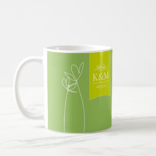 Thin Line Minimalist Wedding Spring Green ID919 Coffee Mug