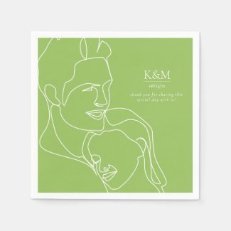 Thin Line Minimalist Wedding Spring Green ID919