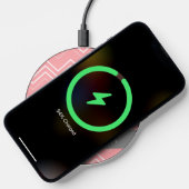 Thin Modern Chevron Pattern - Trendy Script Name Wireless Charger (Phone)