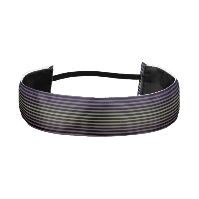 Thin Multi Strip Lavander Black Headband (Front)