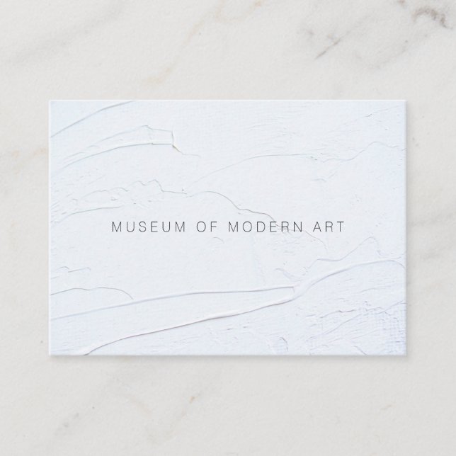 Thin Museum Minimal Center Front and Back Business Card (Front)