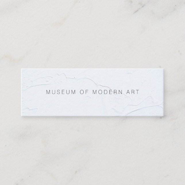 Thin Museum Minimal Center Front and Back Mini Business Card (Front)