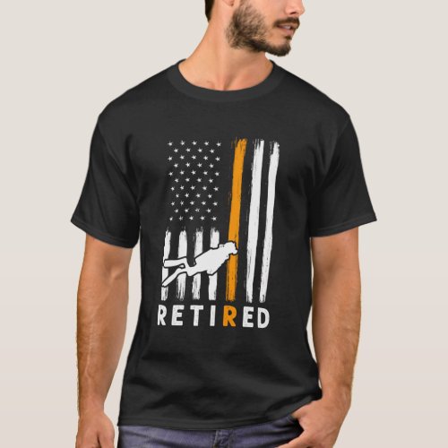 Thin Orange Line Coast Guard Retired Search And Re T_Shirt