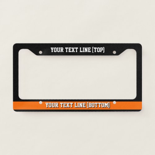 Thin Orange Line Search And Rescue Your Text on a License Plate Frame