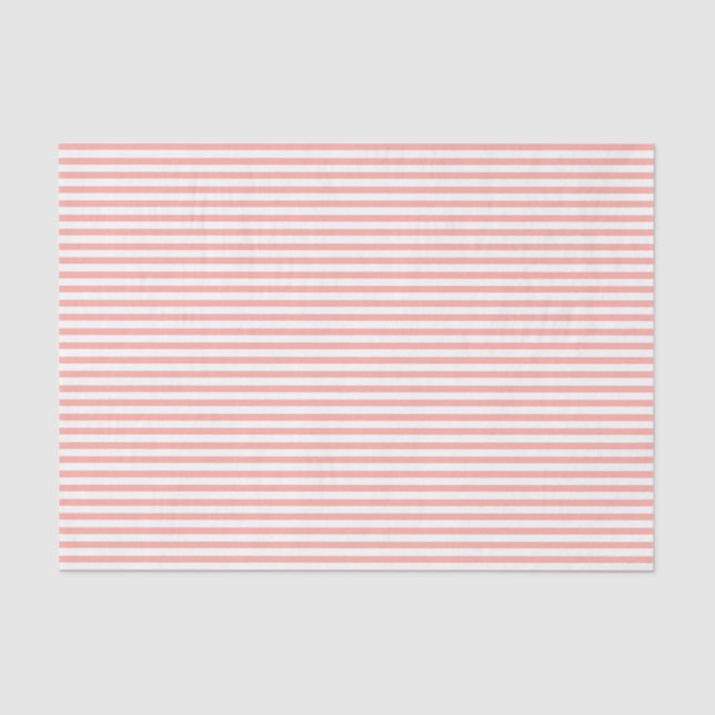 Thin Peach and White Stripes Tissue paper (Front)