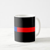 thin red blue line police law coffee mug (Front Right)