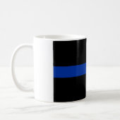 thin red blue line police law coffee mug (Left)