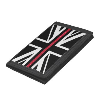Thin Red Glitter Line Trifold Wallet by ThinBlueLineDesign at Zazzle