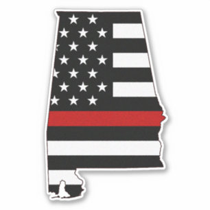 Thin Red Line Alabama Flag Sticker