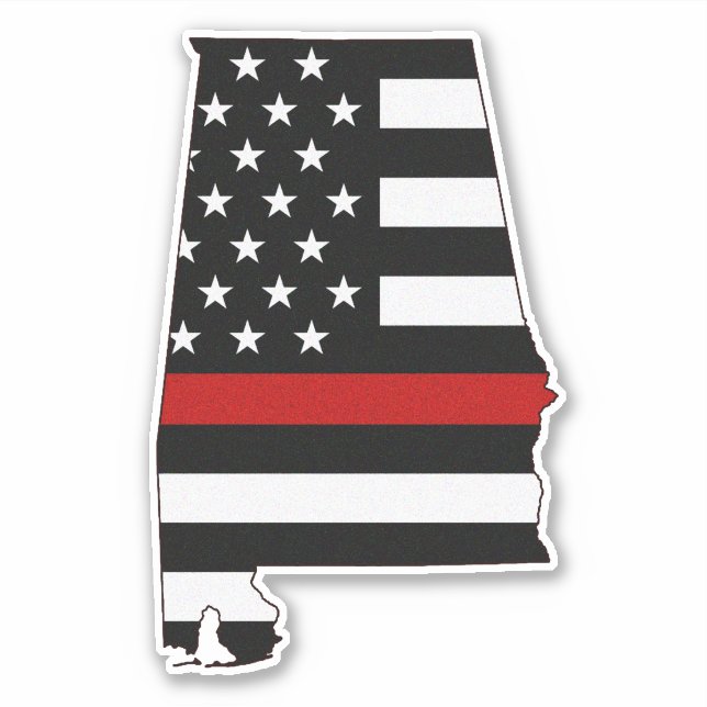 Thin Red Line Alabama Flag Sticker (Front)