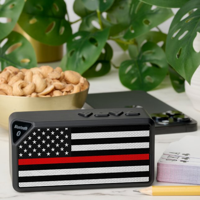 Thin Red Line American Flag Bluetooth Speaker (Insitu(Table))