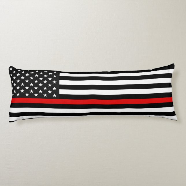 Thin Red Line American Flag Body Pillow (Back)