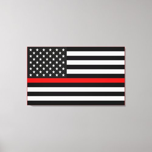 Thin Red Line American Flag Canvas Print