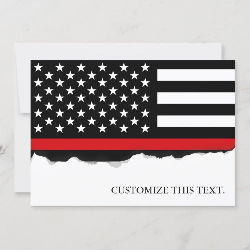 Thin Red Line American Flag Card