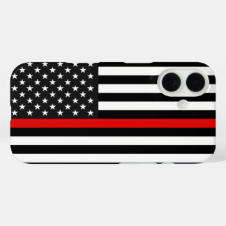 Thin Red Line American Flag iPhone 16 Case