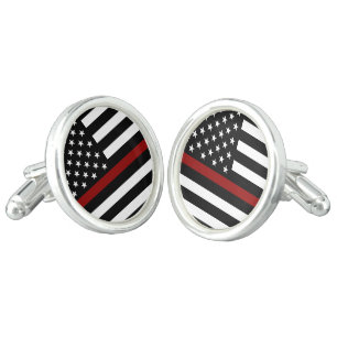 Thin Red Line American Flag Cufflinks