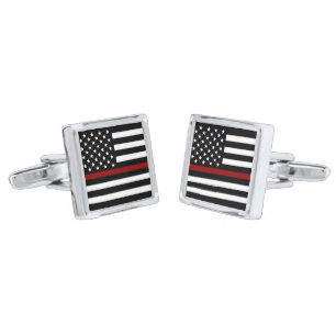 Thin Red Line American Flag Cufflinks