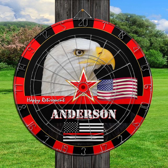 Thin Red Line & American Flag, firefighters / USA Dart Board (Creator Uploaded)