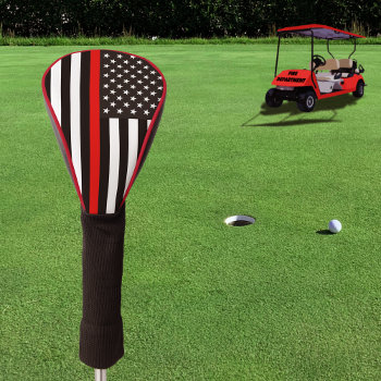 Thin Red Line American Flag Golf Head Cover by JerryLambert at Zazzle
