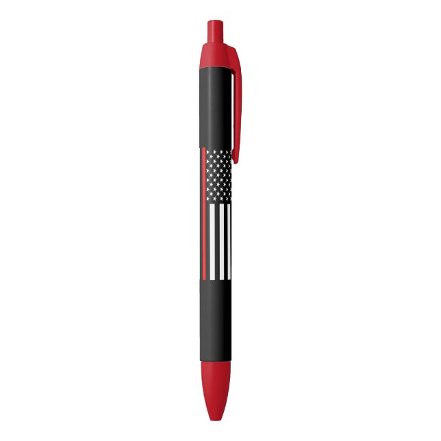Thin Red Line American Flag graphic on a Pen (Bottom (Vertical))