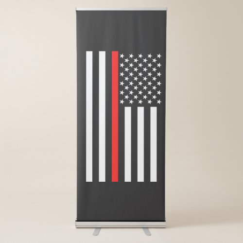 Thin Red Line American Flag graphic on a Retractable Banner