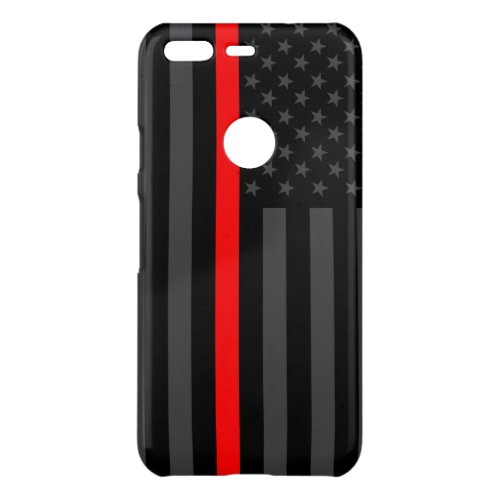 Thin Red Line American Flag graphic on a Uncommon Google Pixel Case