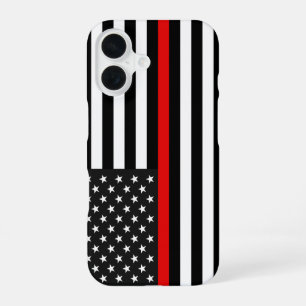 Thin Red Line American Flag iPhone 16 Case