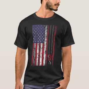 Thin Red Line American Flag Job Patriotic Crane Op T-Shirt