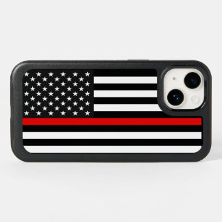 Thin Red Line American Flag OtterBox iPhone 14 Case