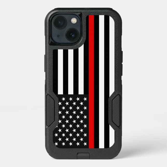 Thin Red Line American Flag Otterbox iPhone Case (Back)